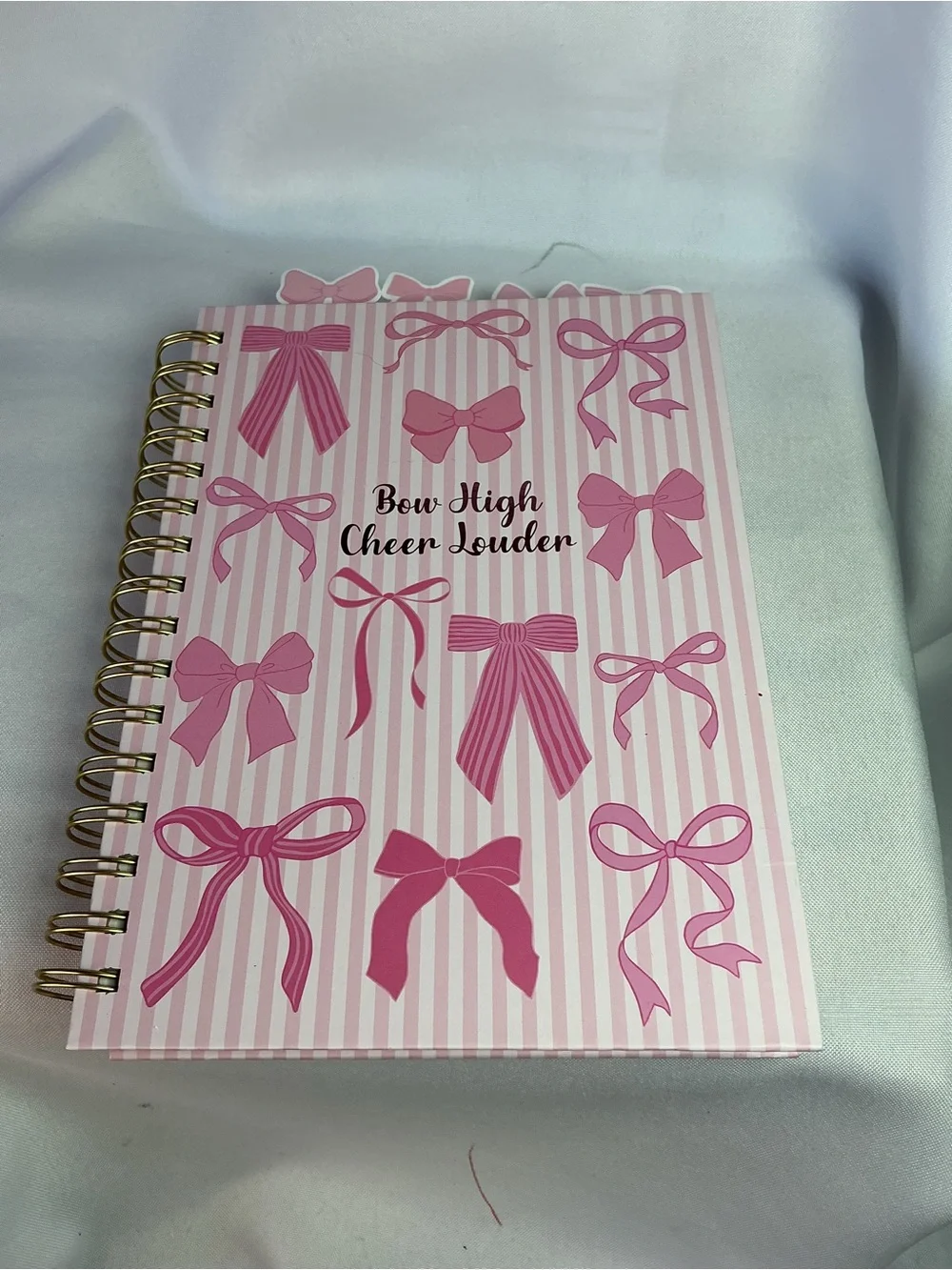 ★ Pink Bow Stationery Gift Set Notebook Pen Tabs & Clips Bundle
